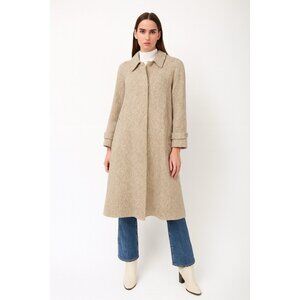 vintage 80s FORENZA coat trench heathered zig zag print the limited wool ivory S